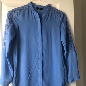 Kooples blue shirt xs with lace sleeves